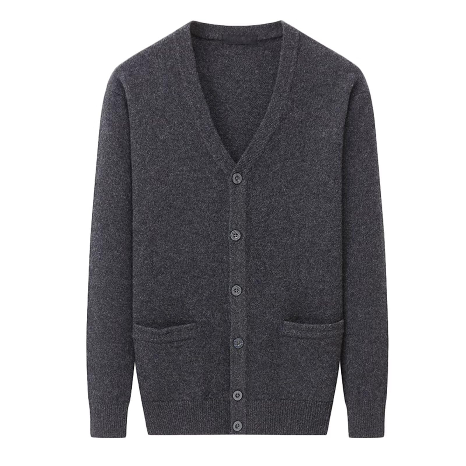 HNVAVQ Cárdigan Hombre 100% Cachemira de Negocios | Perfecto para oficina, regalo esposo, combinar con camisa de vestir