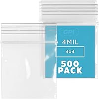 Vista 40 de Bolsas transparentes con cierre de 4 mil, 2.5 x 3 pulgadas, caja de 1000 unidades, marca GPI