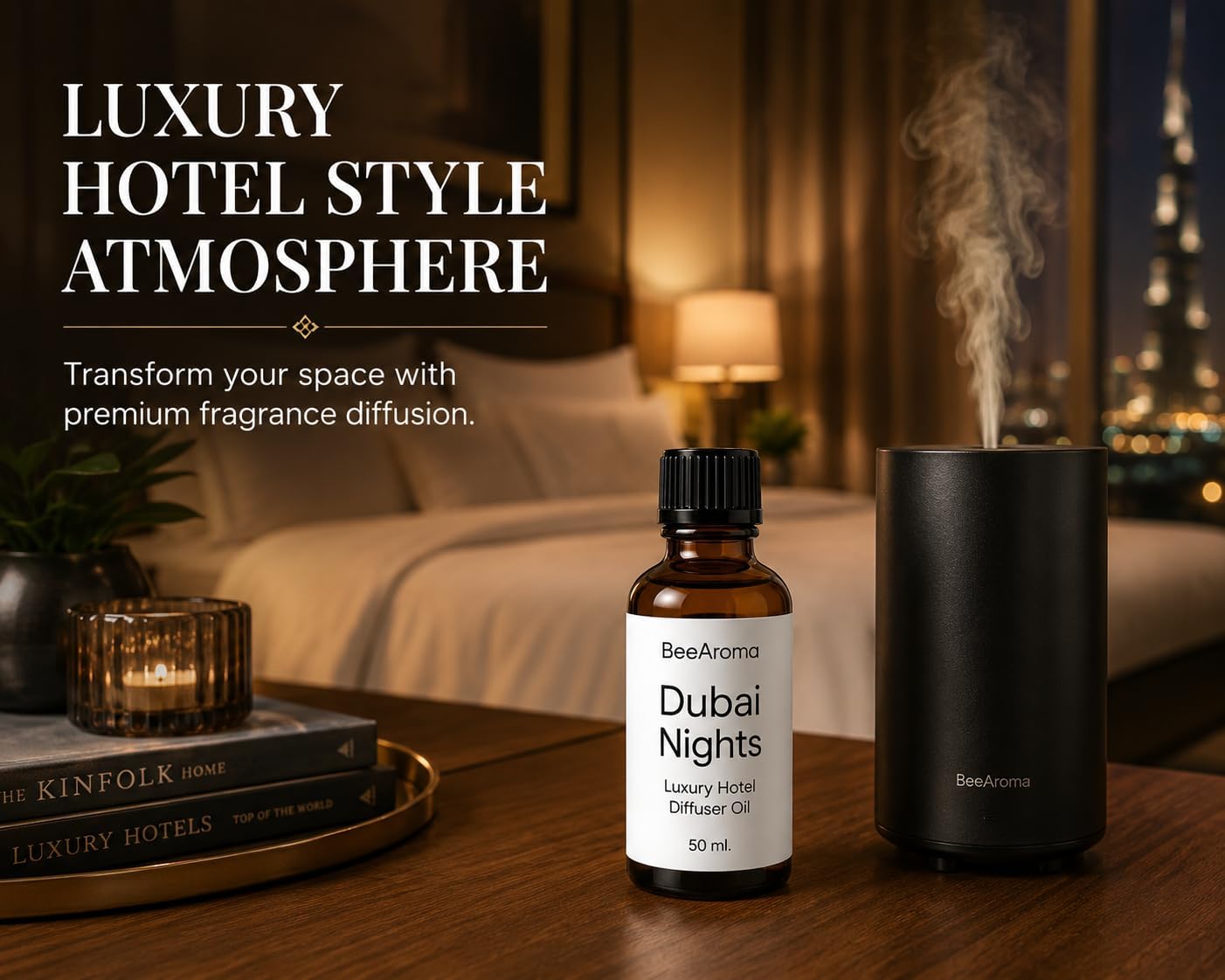 Hotel Diffuser Oil Collection – Luxury Fragrance Oils for Cold Air & Waterless Diffusers, 50ml (BA-DN-50, 50ml)
