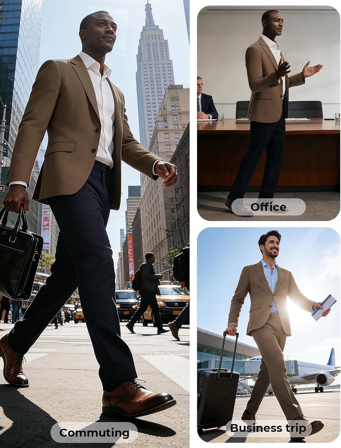 PJ PAUL JONES Mens Blazer Casual Sport Coats Two Buttons Slim Fit Sport Suit Jackets - Image 4