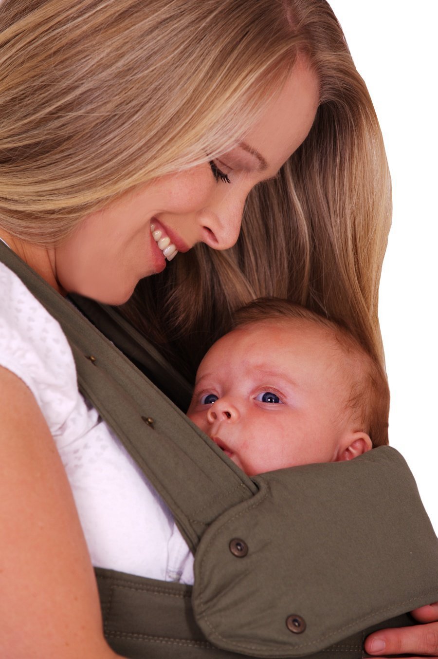 marsupi Mochila Portabebés - Para Bebés desde Recién Nacidos y Niños Hasta los 15 kg - Ligera y Compacta, Con Sistema de Sujeción Fácil y Resistente - Algodón Orgánico - Oliva S/M