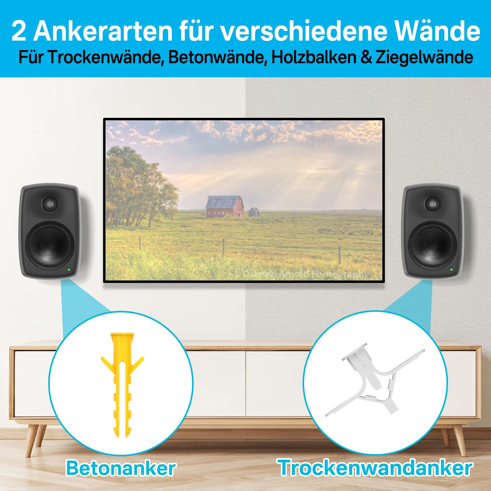 Support mural en métal pour haut-parleur Genelec G1 G2 G3 8010 8020 8030 8320 8330 - Support mural inclinable et pivotant - Support mural en acier robuste avec kit de fixation pour haut-parleur de