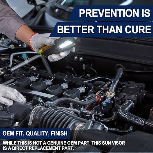 Miniatura 7 de 2 unidades de visera para el lado izquierdo del conductor y del pasajero derecho con luz para Toyota Highlander 2008 2009 2010 2011 2012 2013