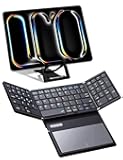 ZenRich Foldable Bluetooth Keyboard with [Stand Holder][Large Touchpad] [Numeric Keypad], Travel Pocket-Sized Keyboard for iPad Windows iOS Android Mac Laptop Tablet Smartphone, Black
