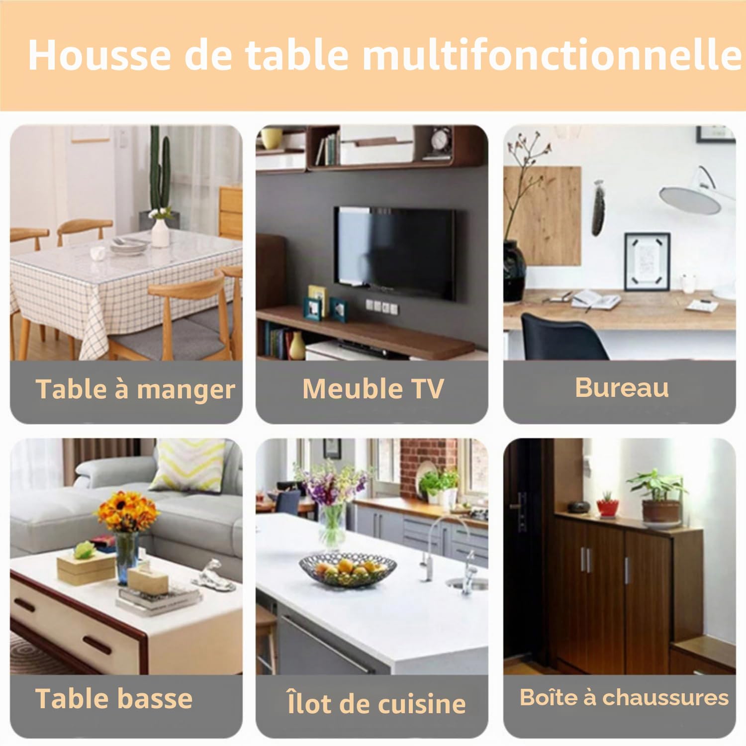 Nappe de table en PVC transparent,200x100 cm,2 mm d'épaisseur,Protection de table en plastique transparent,Imperméable et résistante à l'huile,Pour la cuisine, la salle à manger, le bureau