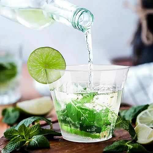 Miniatura 3 de 100 vasos desechables de 9 onzas, vasos desechables para fiestas, vasos de 9 onzas para sentadillas, vasos de plástico duro transparente para