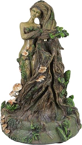 Miniatura 7 de Ebros Gift Whispering Forest Celta Greenman Árbol Mujer Gaia Ent Retorno Incienso Cono Quemador Aroma Aroma Estatuilla Diosa Cuernos Árbol de la