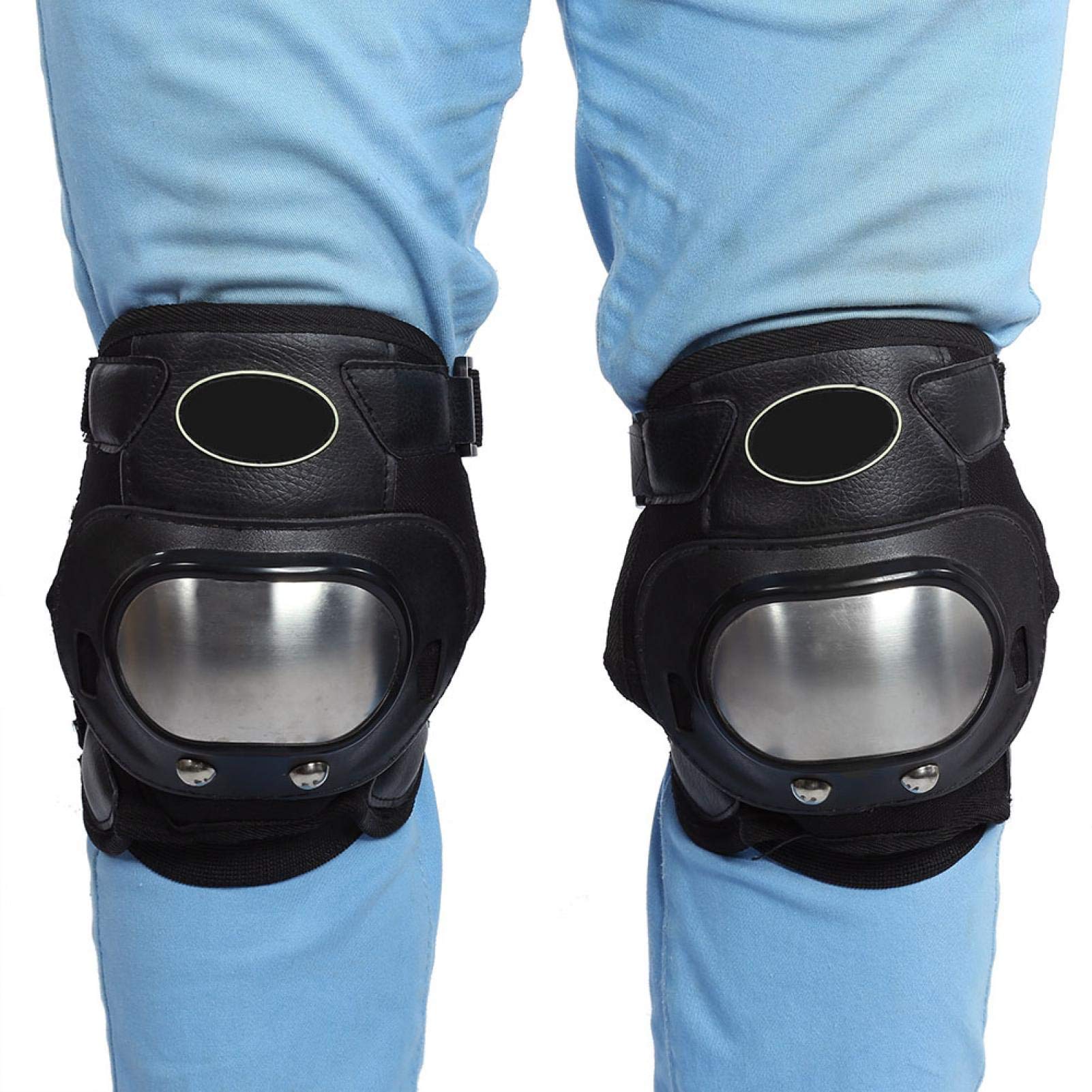 ginocchiere moto omologate + Ginocchiere di sicurezza Moto in acciaio inossidabile 2 pezzi Ginocchiere per adulti Set di armature protettive per stinco