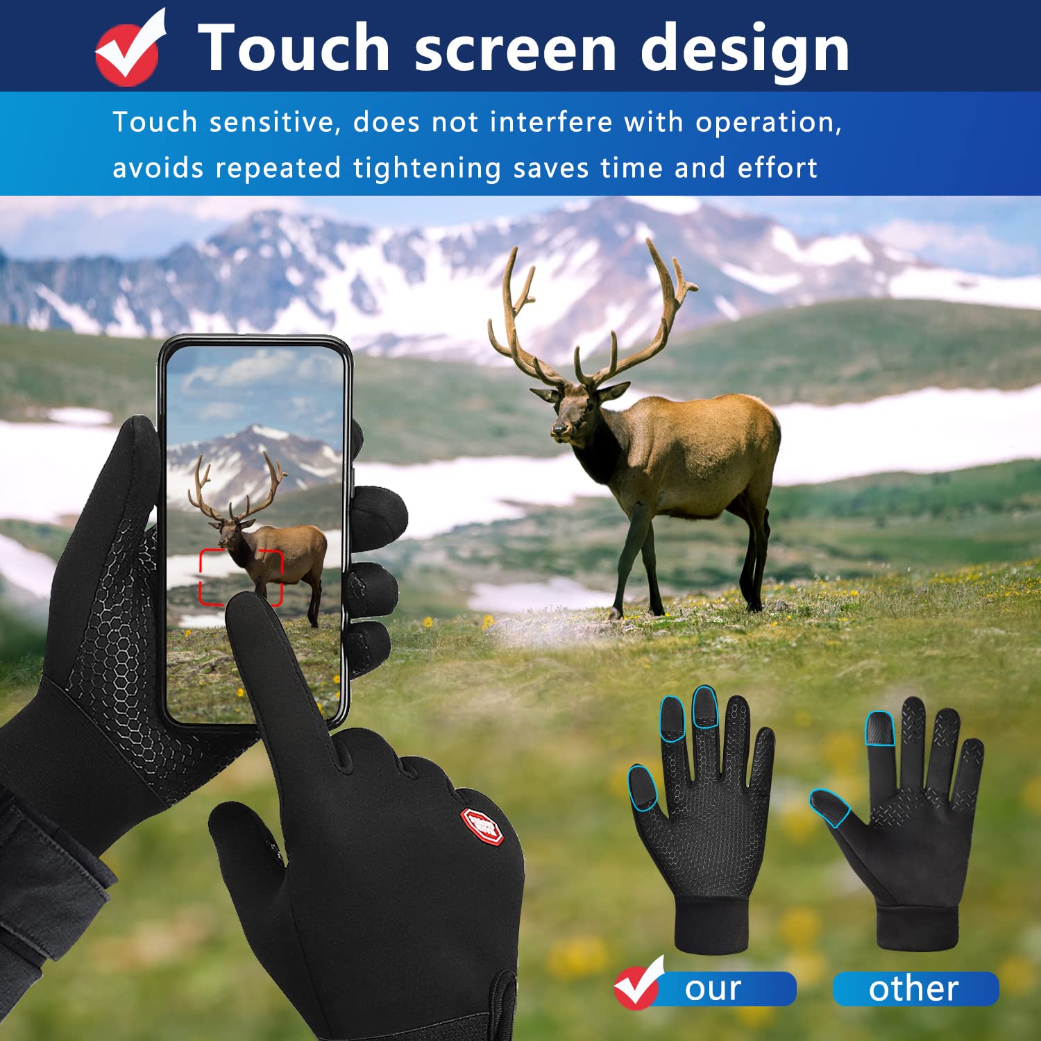 Guanti riscaldati USB Guanti da sci touch screen impermeabili invernali Guanti caldi da bicicletta per moto da snowboard riscaldati ricaricabili  18