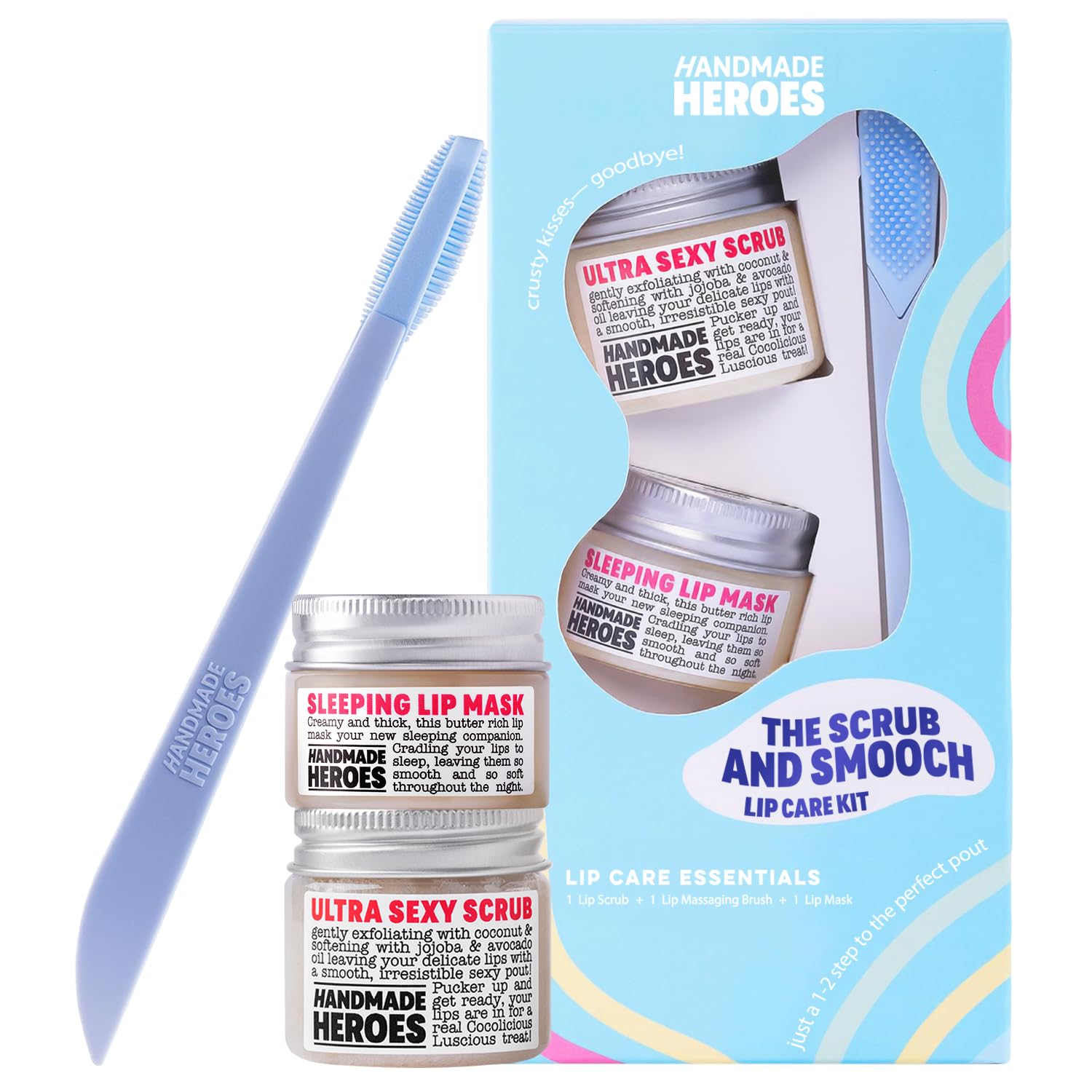 100% natürliches Lippenpeeling, veganes Conditioning Coconut Lip Exfoliator - Sanftes Peeling, Zucker-Lippenpolitur und Lippenpeeling, Scrubber für rissige und trockene Lippen (Original 3 Stück)