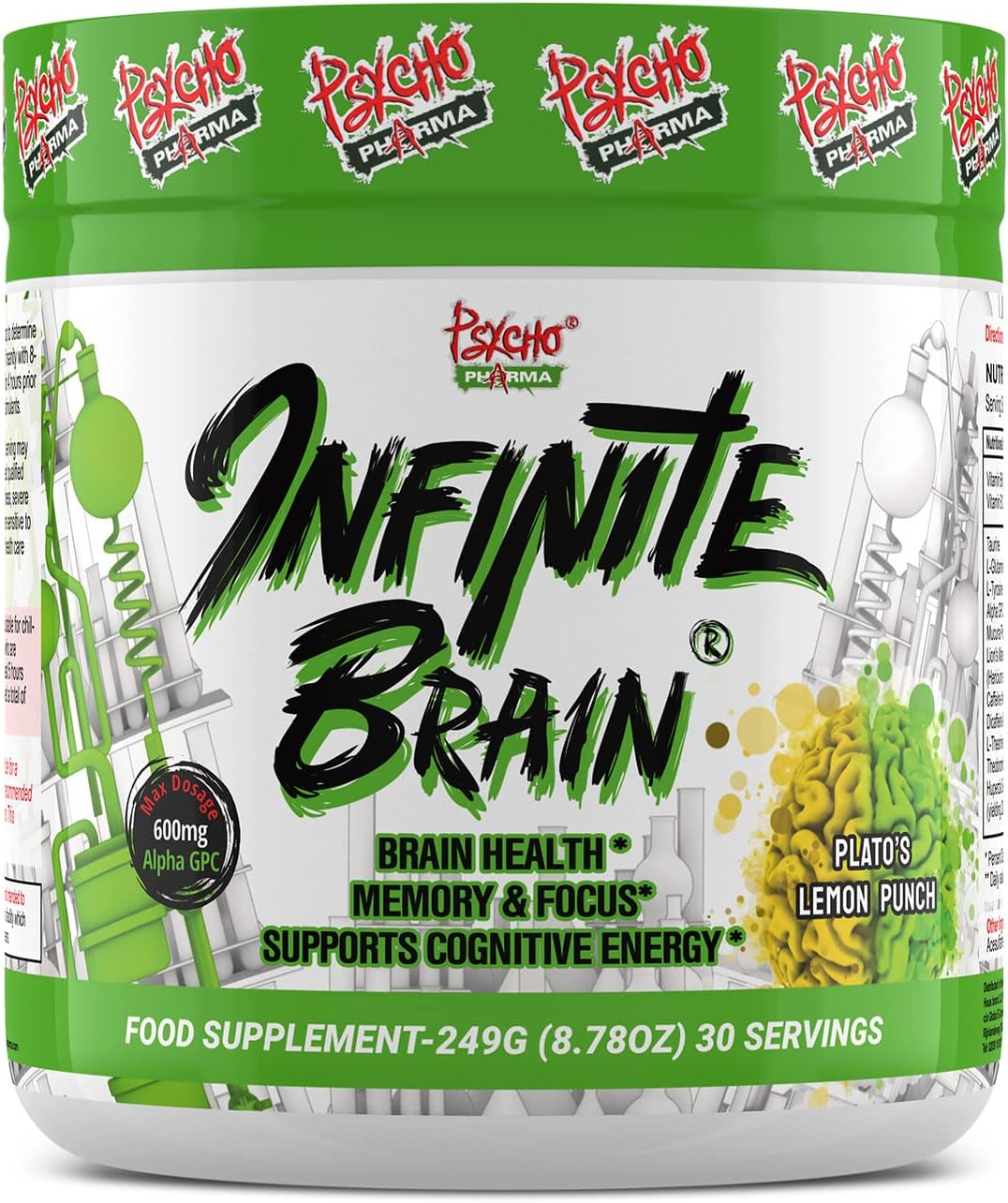 Psycho Pharma Infinite Brain - Get in The Zone with Ingredients to Promote Focus, Brain Power and an Enhanced Sense of Well-Being (Plato's Lemon Punch, 30 Serving)