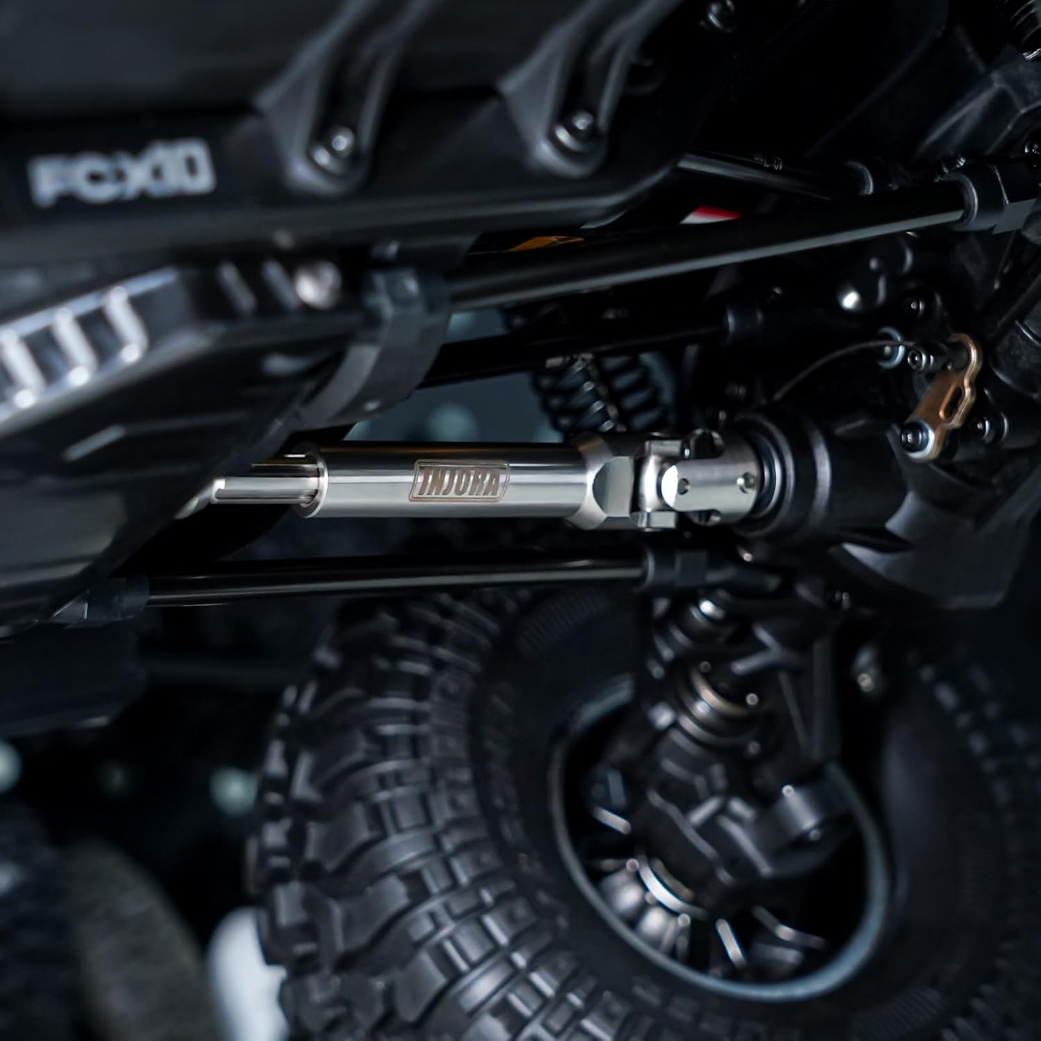 INJORA Stainless Steel Drive Shafts for FMS FCX10 K5 Upgrade 1/10 RC Crawler, 104-139mm