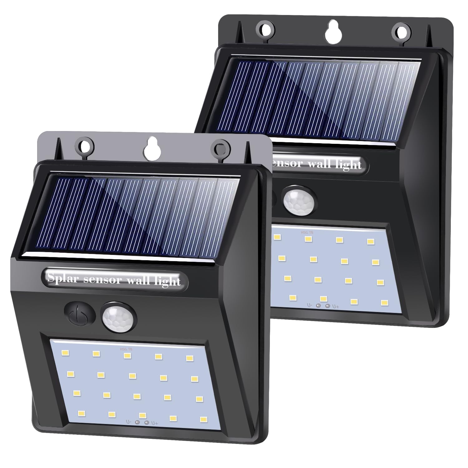 VOPHICHO Solarlampen 2er Pack - Superhelle LED Außenleuchten Mit Bewegungsmelder