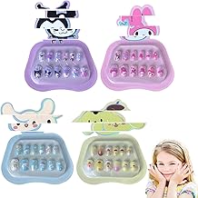 40 Pcs Nail Art Kit for G irls 6-12, Nail Art Kit, Art Nails for Kids With Cute Cartoon Design Simple And Easy To Use,Suitable for Party Events And Gift Giving Diy Nail Design