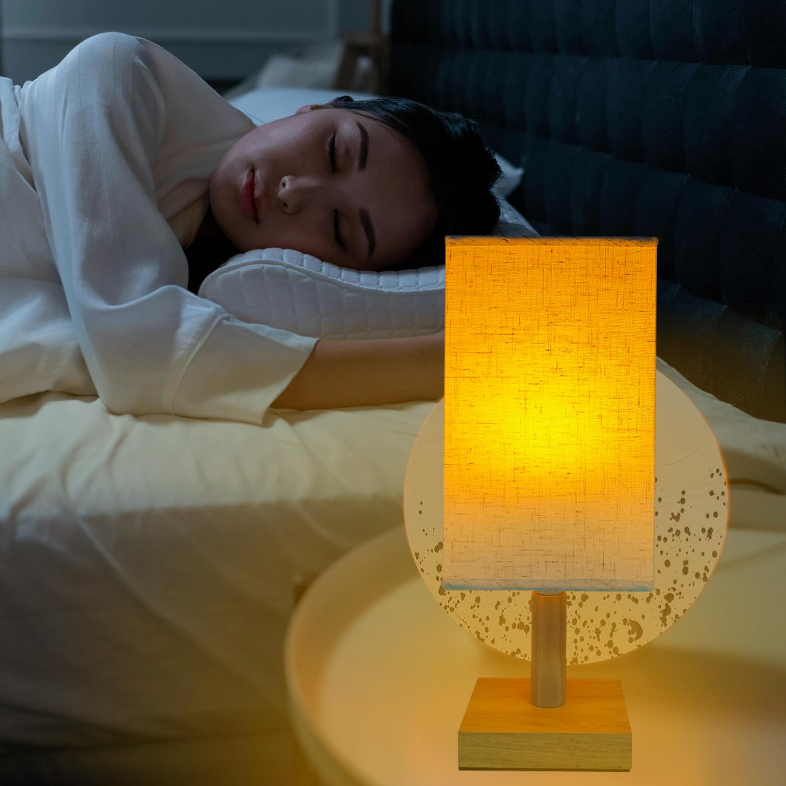 Joyes Rechargeable Table Lamp, Cordless LED Lamp with Fabric Shade, Dimmable, Remote, 4 Color Temps, Timer - Image 4