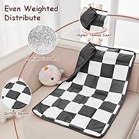 Vista 7 de yescool Black Checkered Weighted Lap Pad 2 Pounds Cooling Weighted Lap Blanket, Plaid Small Weighted Blanket, Weighted Throw Blankets Gifts for