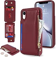 Vista 9 de Cavor Funda para iPhone Xr con tarjetero, funda tipo cartera para iPhone Xr para mujeres y hombres, funda para teléfono iPhone Xr con cartera, Crema