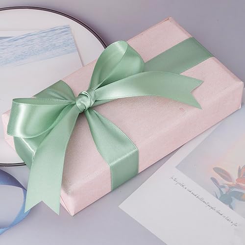 Vista 326 de Cinta de satén sólido azul real de 1 pulgada, cinta de tela artesanal de 50 yardas para envolver regalos, ramos florales, decoración de fiesta