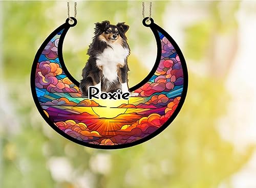 Vista 208 de LOVELYPOD Adorno de Navidad personalizado de perro pastor alemán, atrapasoles conmemorativo, adorno de Navidad de pastor alemán con nombre, pérdida