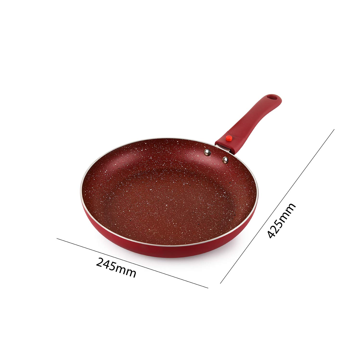Cello Cookwell Non Stick Granite Aluminium Frying Pan with Detachable Handle, Wine Red, Diameter - 240 mm 4