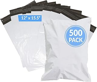 Reli. Poly Mailers 12x15.5 | 500 Pcs Bulk | Shipping Envelopes | White Packaging Bags for Shipping | Non-Padded Polymailers, Self Sealing Mailing Bags for Clothing, Bulk (White)