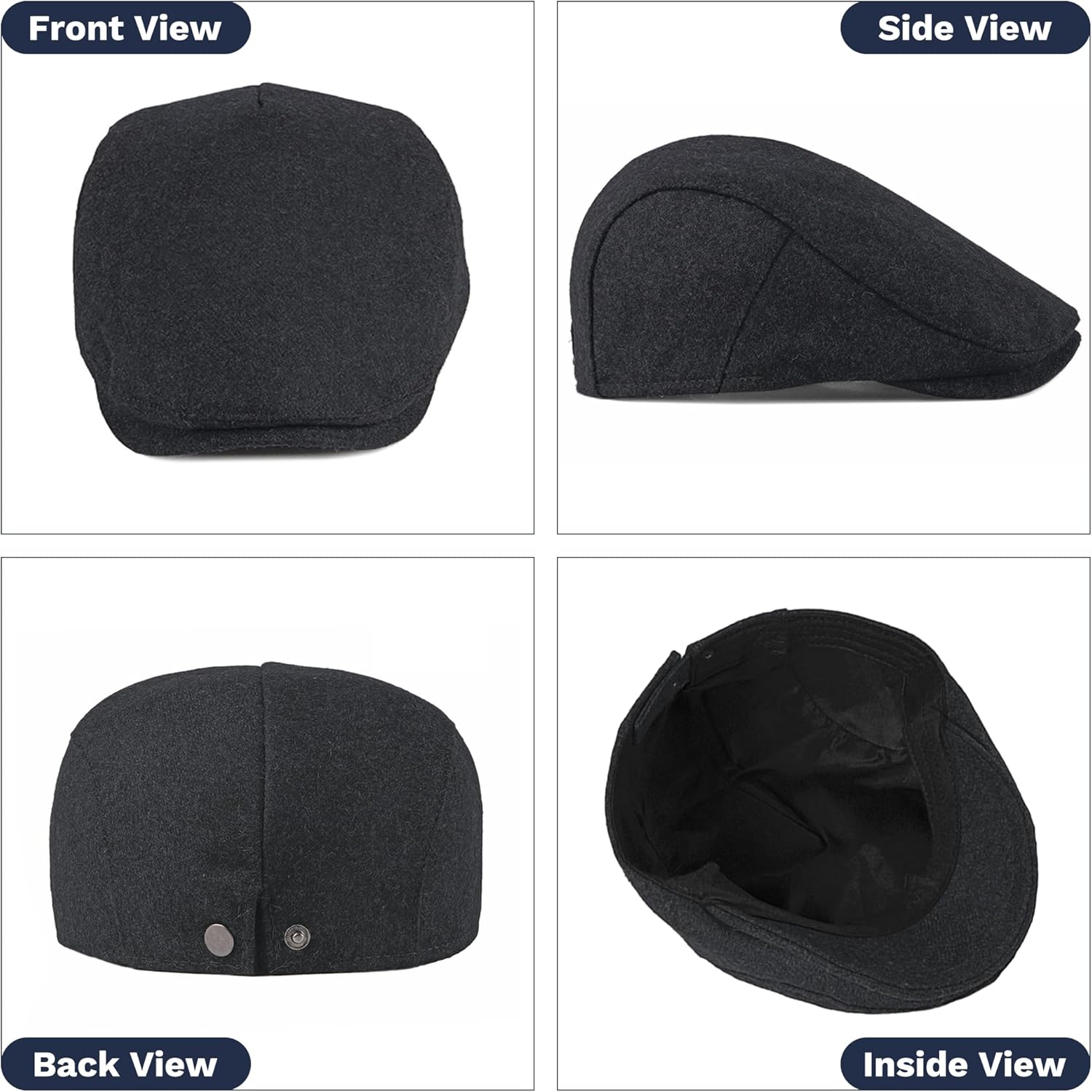 KUJUHA Newsboy Hats for Men Flat Irish Cabbie Ivy Gatsby Newsboy Driving Hat Hunting Cap Winter Hat - Image 2