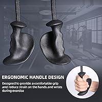 Vista 2 de Tricep Rope 27 & 36 inches 2 Colors Fitness Attachment Cable Machine Pulldown Heavy Duty Coated Nylon Rope with Solid Rubber Ends