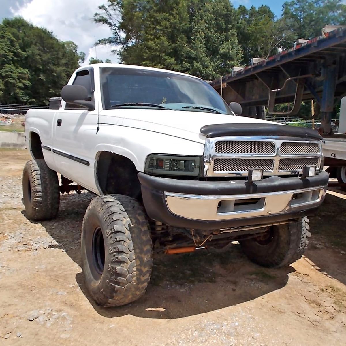 SPEC-D TUNING Smoke Headlights w/LED Tube Compatible with 1994-2001 Dodge Ram 1500, 2500, 3500, Left + Right Pair Headlamps Assembly