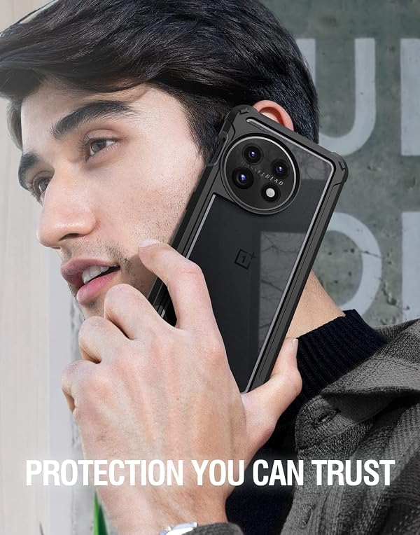Poetic Guardian Case Compatible with OnePlus 11 5G 6.7 inch [20FT Mil-Grade Drop Tested], Full-Body Hybrid Shockproof Protective Rugged Clear Cover Case with Built-in Screen Protector, Black/Clear by Poetic - Image 6