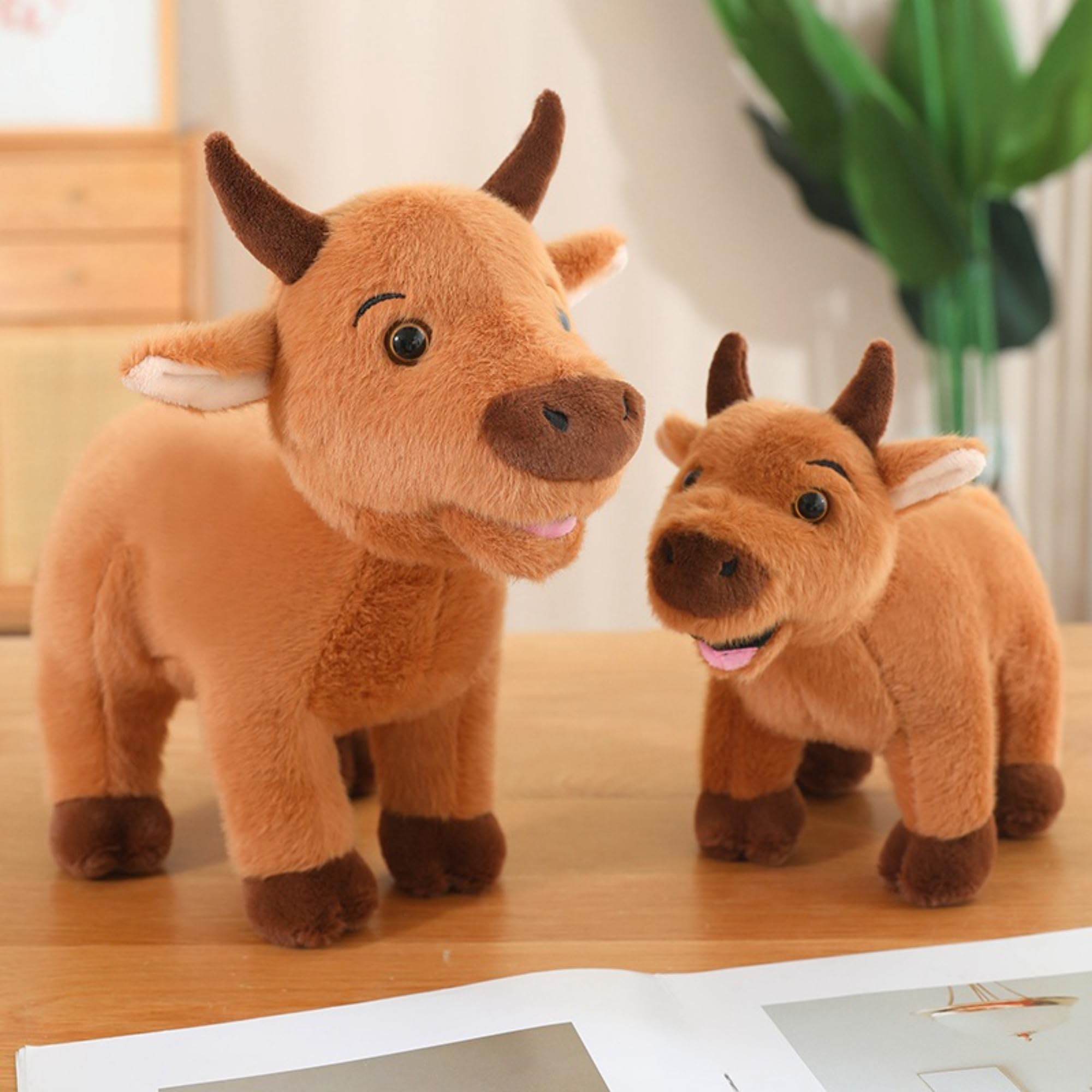 Kuh Kuscheltier, Simuliertes Kuh Plüschtier, Kuh Spielzeug, Kuh Deko, Stuffed Animals zum Spielen, Sammeln & Kuscheln für Jungen Mädchen (60CM)