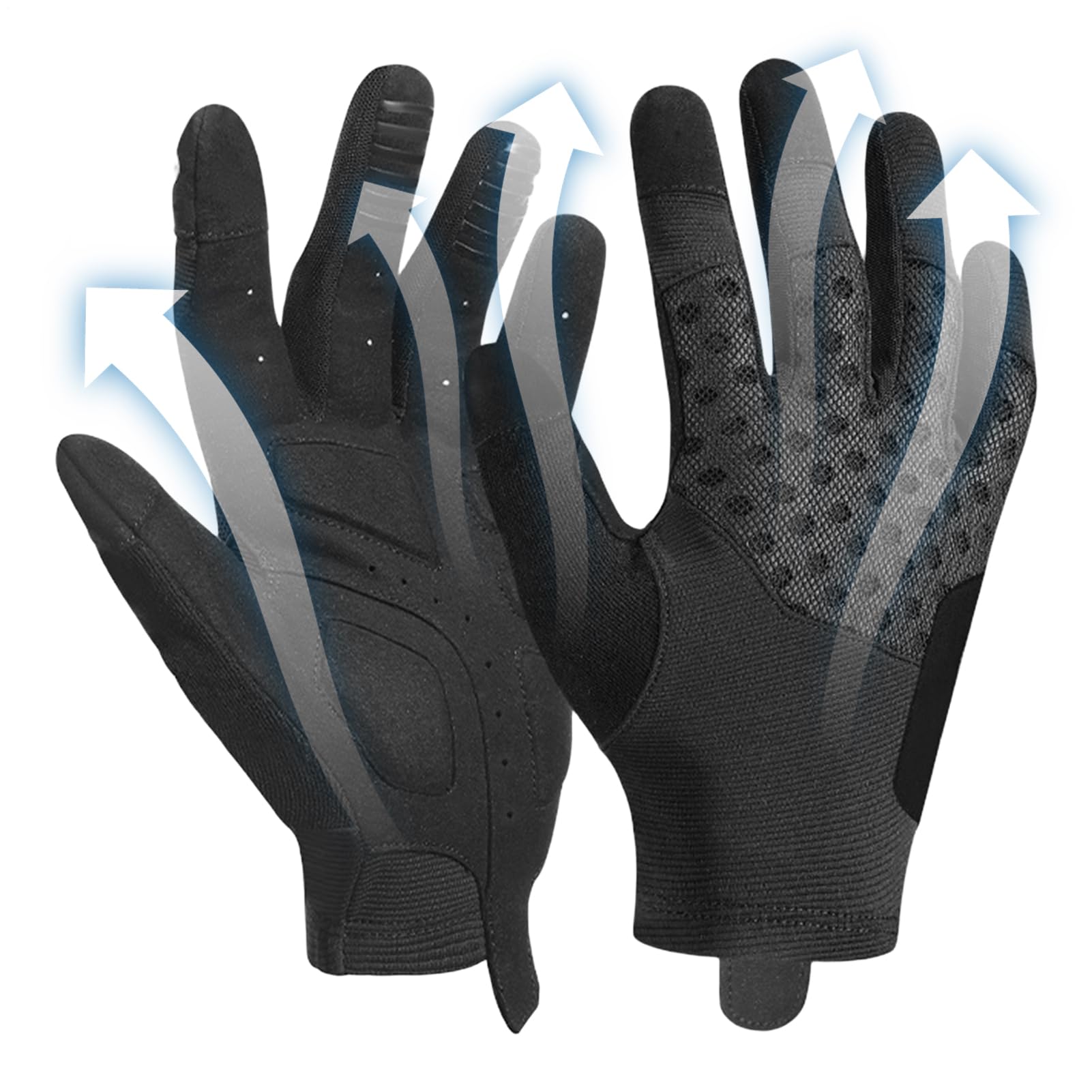 Guantes de ciclismo, guantes antideslizantes acolchados para pantalla táctil, guantes reflectantes de dedo completo para hombre, para invierno, bicicleta de carretera, ciclismo, correr, equitación
