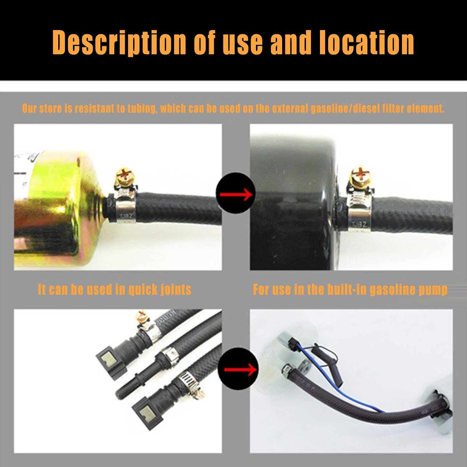 Jeseny 1 Pack 10 Feet Fuel Line Rubber Hose, 3/8" for Fuel Systems Engines, Multipurpose Tube, 300PSI High-Pressure Transmission Cooler NBR Hose (Black)