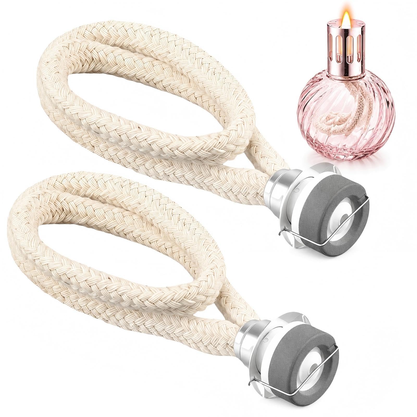 2 Piezas Mecha para lampara catalitica 18 mm, Repuesto para lámpara catalítica y lampara Aceite, Mecha lampara catalitica Compatible con Lampara Berger y Maison Berger, Color Plata