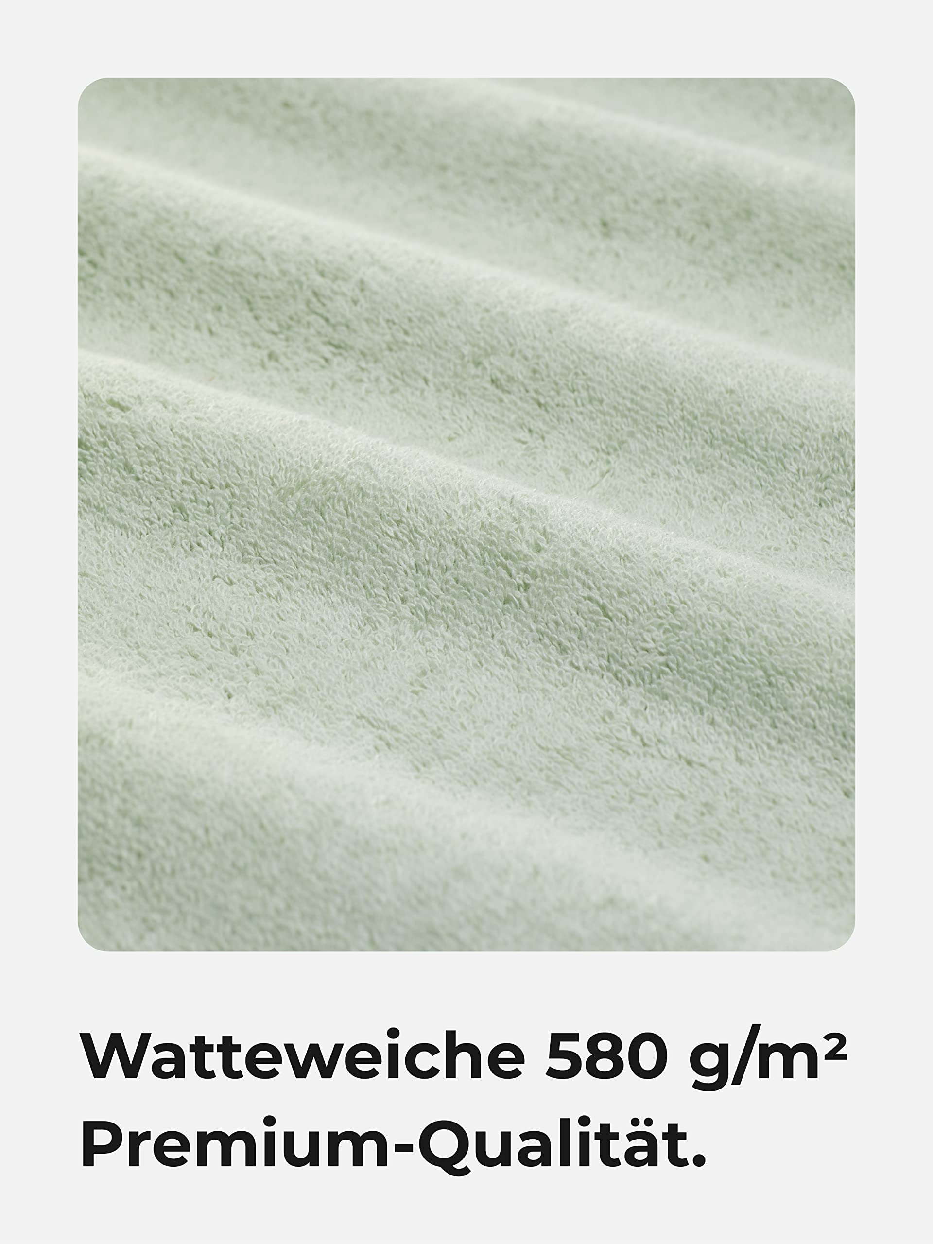 Sowel® Toalla de Baño Premium de 100 x 150 cm, Toalla de Mano de 100% Algodón Orgánico, Fabricada en Portugal, Color Menta