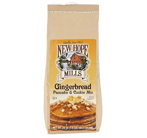 New Hope Mills Mezcla de panqueques saborizadas, dos bolsas de 24 onzas, tu elección de 5 variedades diferentes (pan de jengibre)