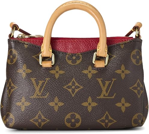 Pre-loved Red Monogram Canvas Pallas Nano, Red