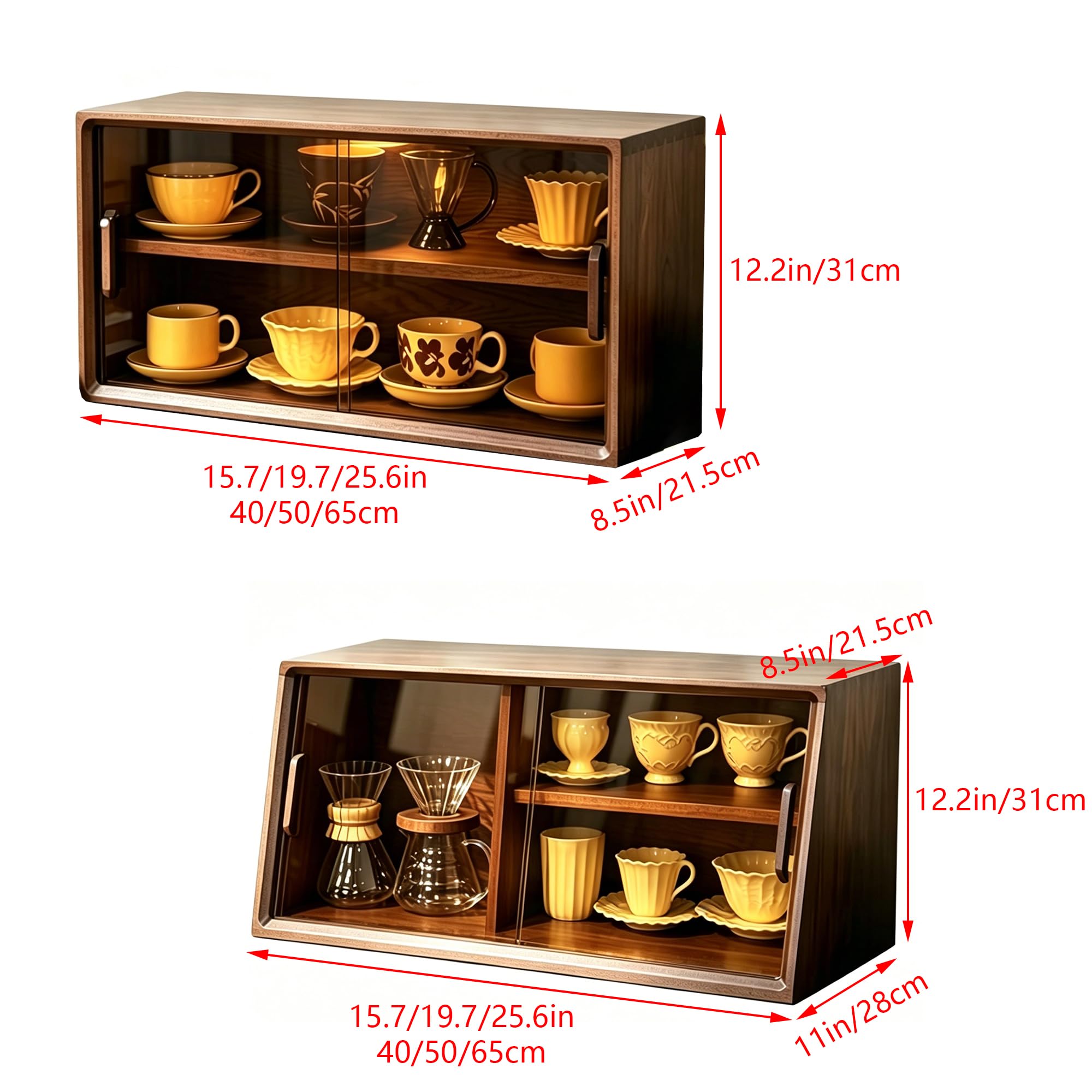 Kleines Küchenservierregal Für Arbeitsplatte Küchenschrank-Organizer Aus Massivholz Mit Türen Aufbewahrungsschrank Für Gewürzdosen Tassen Und Kosmetikartikel,Trap c,W40cm
