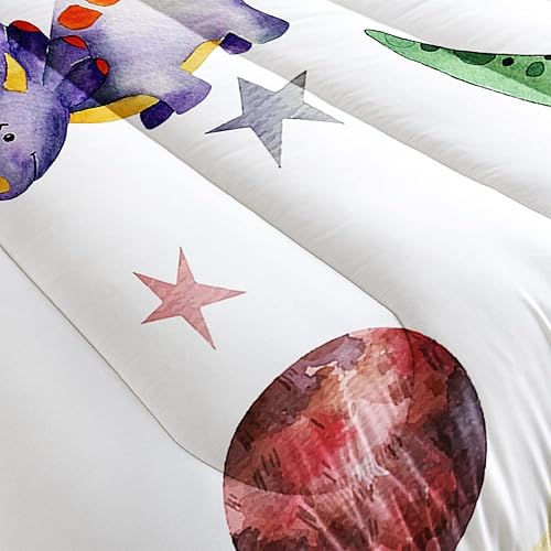 Miniatura 3 de CVHOUSE - Juego de ropa de cama de dinosaurio, juego de edredón de tamaño matrimonial, edredón de microfibra con 1 edredón y 2 fundas de almohada, 3