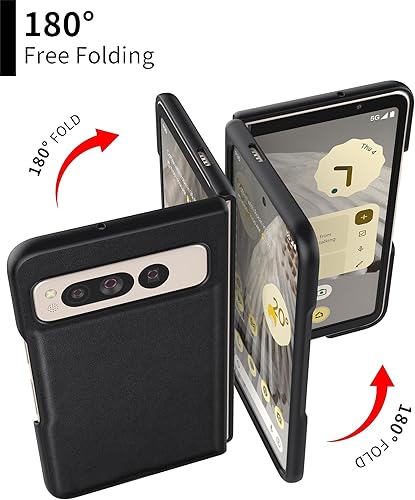 Miniatura 2 de Eastcoo Funda delgada para Google Pixel Fold 5G (2023), cuero duradero + parte trasera de policarbonato duro soporte de carga inalámbrica Funda