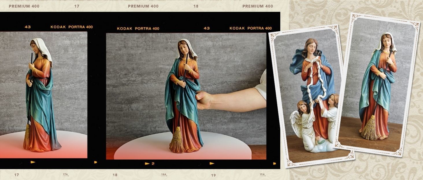 Estatua Católica de la Virgen, 13.4 pulgadas de altura miniatura 7