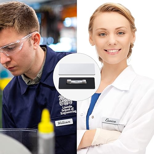 Miniatura 7 de Etiqueta de nombre en blanco de 1 x 3 pulgadas, placa de identificación en blanco con respaldo de alfiler para trabajadores de oficina, estudiantes,