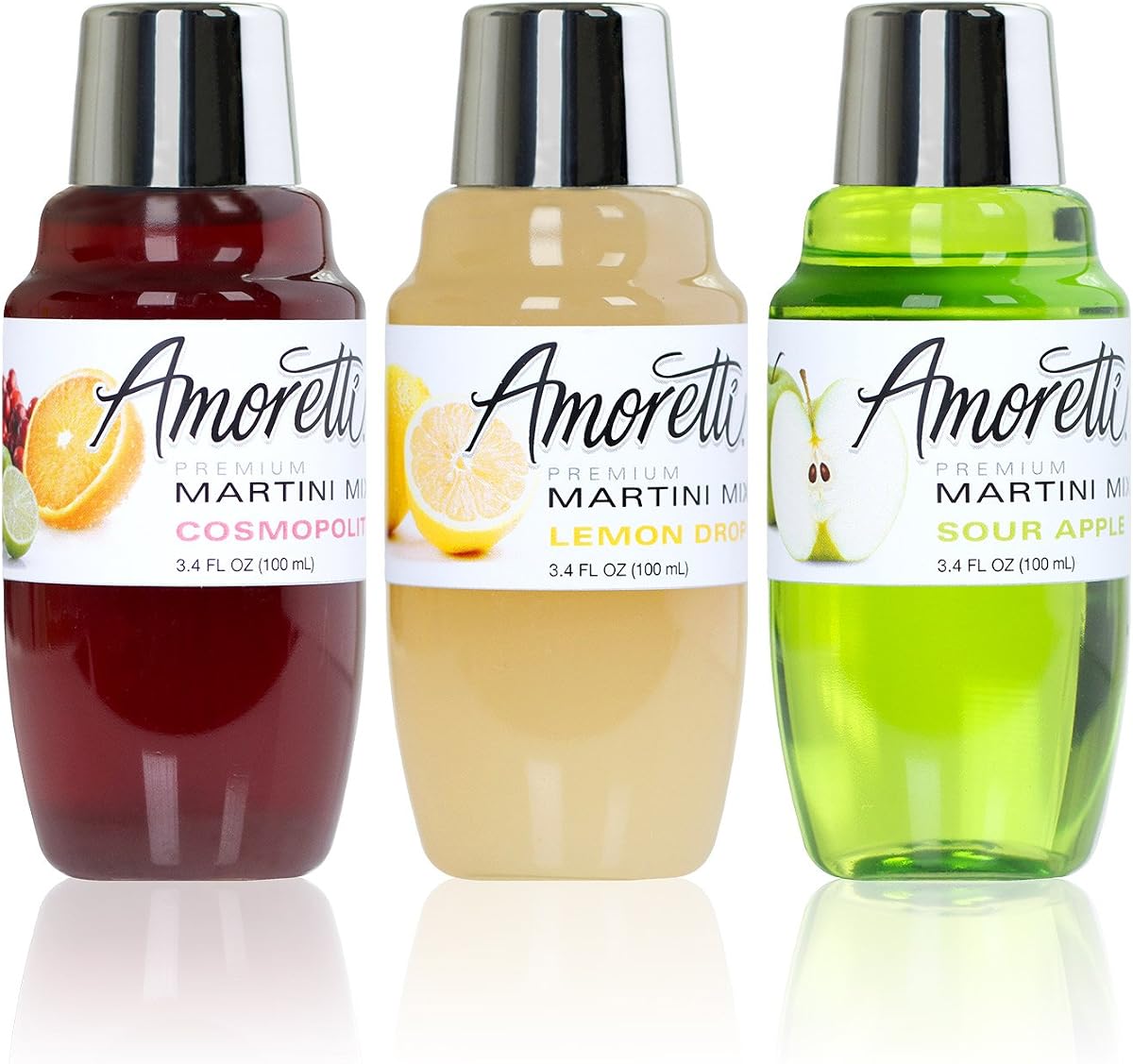Amoretti Premium Martini Cocktail Mix Classic Minis (Cosmopolitan, Lemon Drop and Sour Apple), 3.4 Fl Oz (Pack of 3)