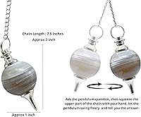 Vista 30 de Amazing Gemstone Carnelian Crystal Ball Pendulum for Divination - Dowsing Pendulum Necklace with Chain and Quartz Bead for Reiki Healing and Crystal