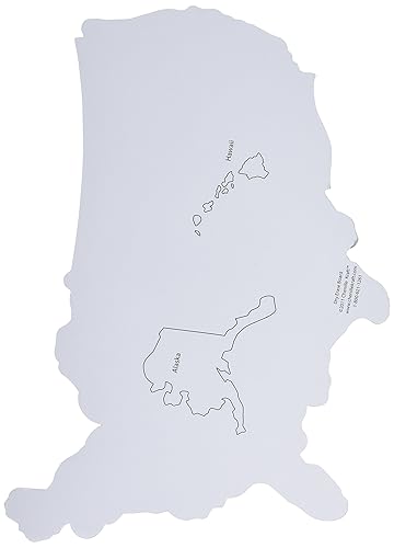 Miniatura 2 de Chenille Kraft White Board Die Cut USA Map, 10 piezas