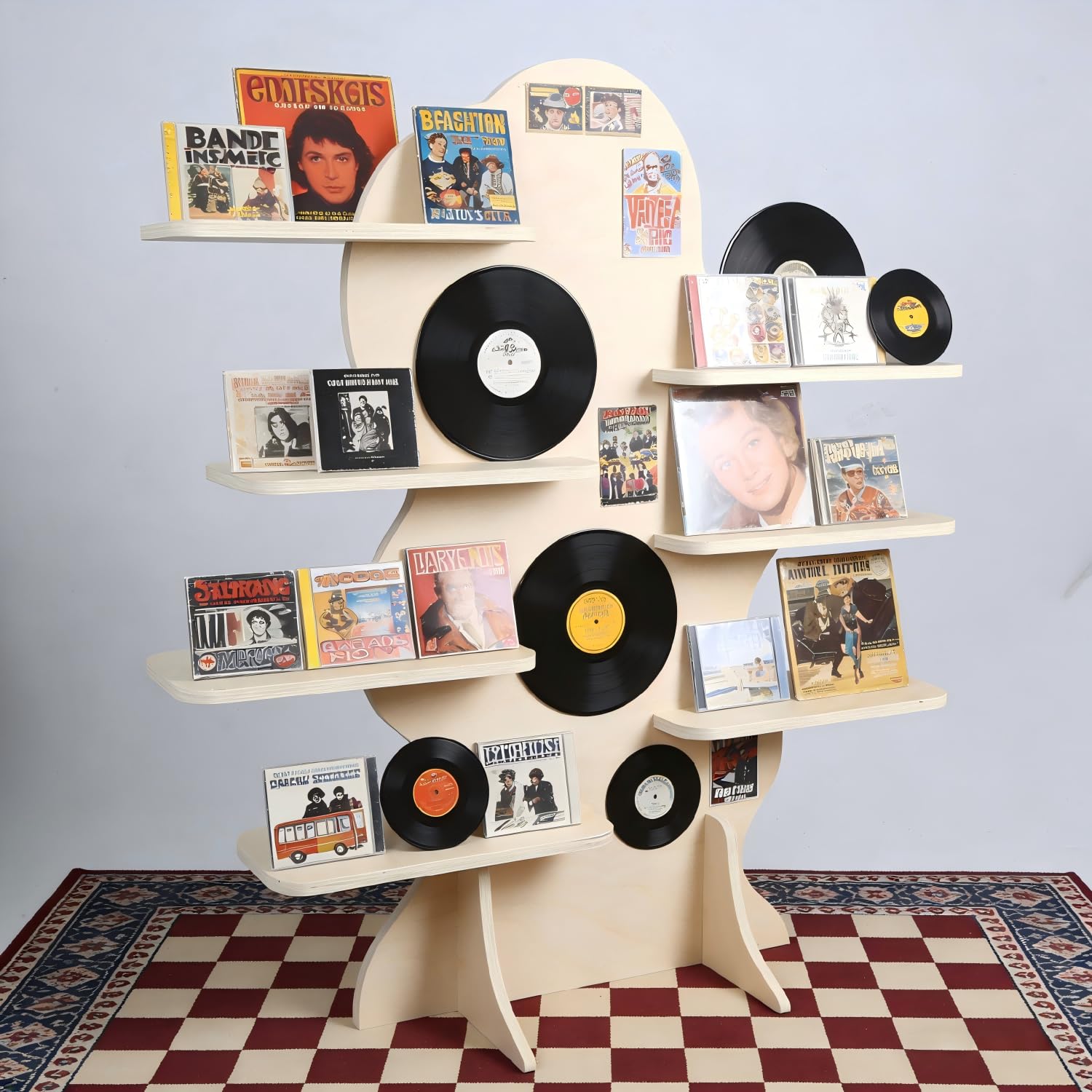 Kerzenständer mit 7 Etagen, für Verkaufsstand, 78,7 cm hoch, tragbar, abnehmbar, natürliches Birkenholz, gehobenes Display-Rack (Wolkenform)