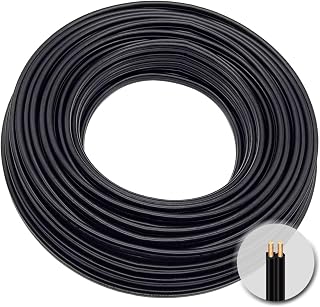 Extension Electrical Wire18/2 SPT-2 Bulk Lamp Cord, 300-Volt 18-Gauge, 100-feet Spool, Black,UL Listed…