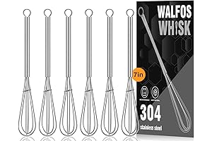 Pro Mixing Assistant: Set of Six 7-Inch Premium Mini Whisks for Culinary Wonders