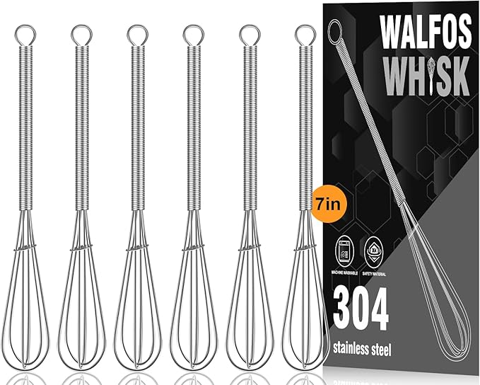 Mini whisk small whisk bulk stainless steel 6 pieces, 7