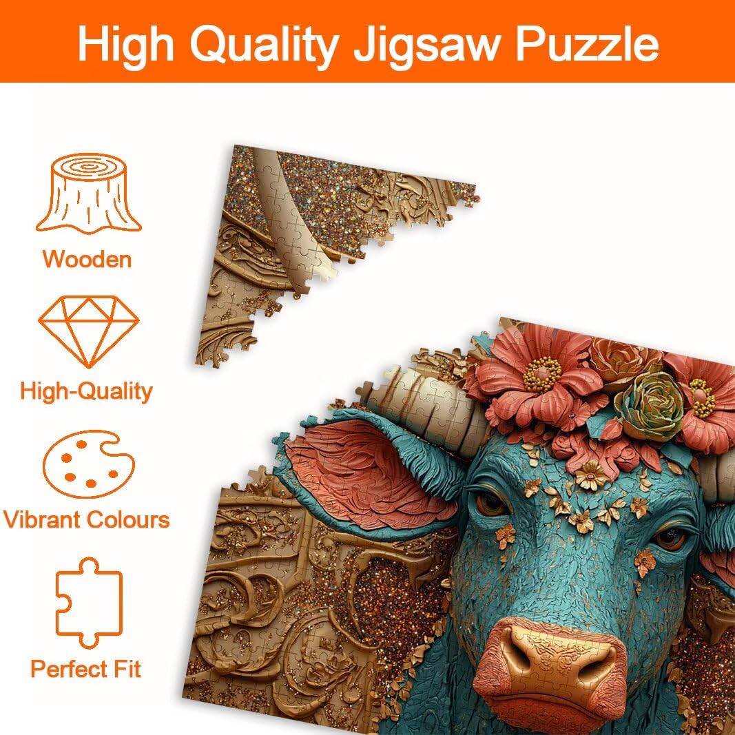 Puzzle 2000 Pezzi, Puzzle Mucca, Misura: 100x71cm, Regalo Donna/Uomo -8965