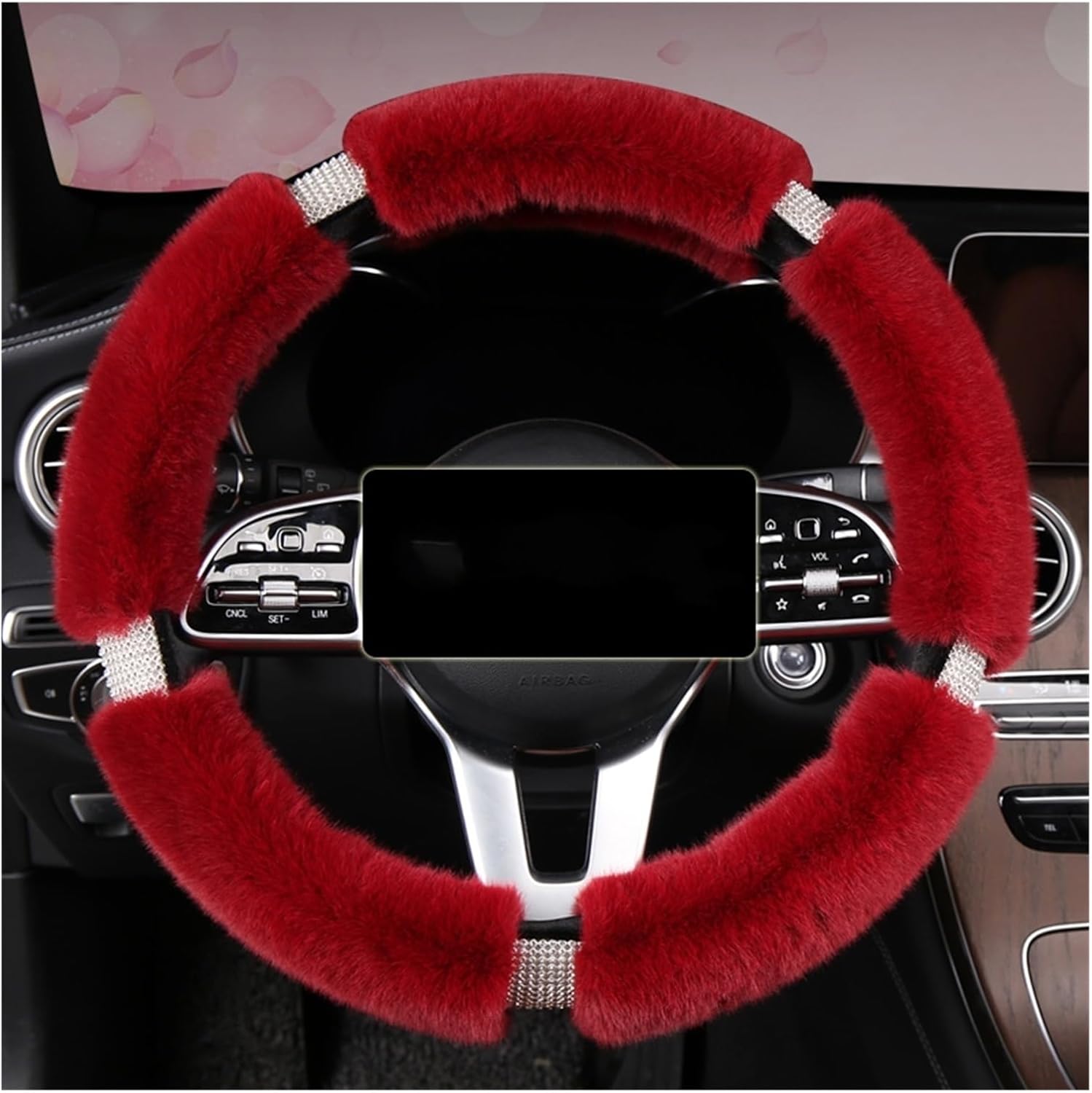 Car Steering Wheel Cover for Audi Car Steering Wheel Cover Plush Car Decoration Fine Handfeel Comfortable and Breathable (Color : 3#)